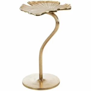 Rabatt 🎁 SCHNEIDER ELECTRIC Beistelltisch Leaf Gold – Aluminium Seerosenblatt Wohnzimmertisch Deko-Tisch 🎉 7