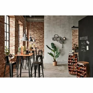 Großhandel 😉 SCHNEIDER ELECTRIC Bartisch Bistrotisch Esstisch Stehtisch Manchester Aluminium Pinienholz Schwarz 🔔 12