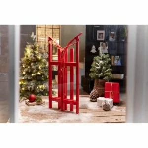 Billig 👍 SCHNEIDER ELECTRIC Deko-Objekt Schlitten Weihnachtsdeko Holz Rot Schaufensterdeko L74 X B31 X H16cm ✨ 8