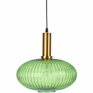 Bester Verkauf 💯 SCHNEIDER ELECTRIC Hängeleuchte Cristal – Mit Lampenschirm Glaskörper Grün Deko-Lampe – Metall Glas 😉 9
