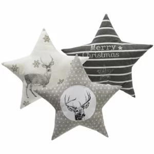 Auslauf 😀 SCHNEIDER ELECTRIC Kissen-Set 3-tlg. Dekokissen Kissenhülle Grey Stars Gefüllt Weihnachtsdeko D40cm 😉 9