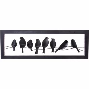 Bestpreis ❤️ SCHNEIDER ELECTRIC Wanddekoration 3-D Wand-Objekt Wohnzimmerdeko Vögel Handgearbeitet 120 X 40 Cm ❤️ 8