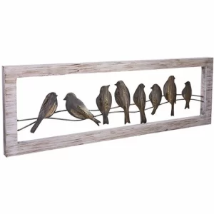 Bestpreis ❤️ SCHNEIDER ELECTRIC Wanddekoration 3-D Wand-Objekt Wohnzimmerdeko Vögel Handgearbeitet 120 X 40 Cm ❤️ 10