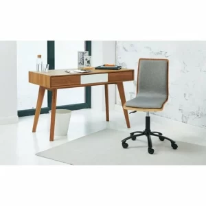 Schlussverkauf 🛒 SCHNEIDER ELECTRIC Holz-Drehstuhl Lara – Gepolsterte Sitzfläche, Schreibtischstuhl Drehsessel Holz ❤️ 15