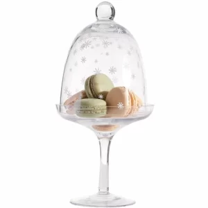 Besorgen ✨ SCHNEIDER ELECTRIC Mini-Etagere Schneeflocke Tischdekoration Mit Glasglocke Mini-Kuchenstand Teller ⌛ 7