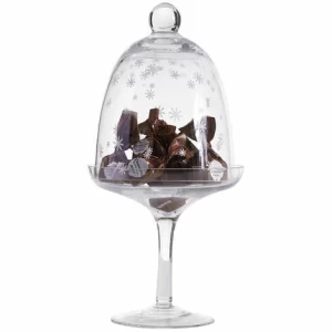 Besorgen ✨ SCHNEIDER ELECTRIC Mini-Etagere Schneeflocke Tischdekoration Mit Glasglocke Mini-Kuchenstand Teller ⌛ 9