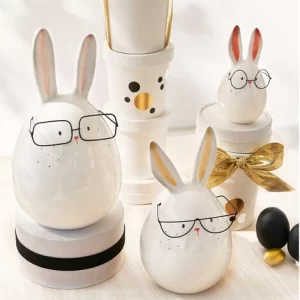 Top 10 ✨ SCHNEIDER ELECTRIC Deko Figuren Set 3-tlg. Hasen Mit Brillen Tischdeko Skulpturen Wohnzimmerdeko ⌛ 9