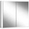 Rabatt 🤩 SCHNEIDER ELECTRIC Schneider PREMIUM Line Superior LED Lichtspiegelschrank, 2 Doppelspiegeltüren, Steckdose Links, 625×73,6×16,7cm, 181.063., Ausführung: CH-Norm/Korpus Silber Eloxiert – 181.063.01.50 🔔 5