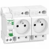 Schlussverkauf 😍 RESI9 XE – COMBIN DISJ+2 STROMSTECKDOSEN – 1P+N – 16A – KURVE – STECKER SCHNEIDER ELECTRIC 🧨 7